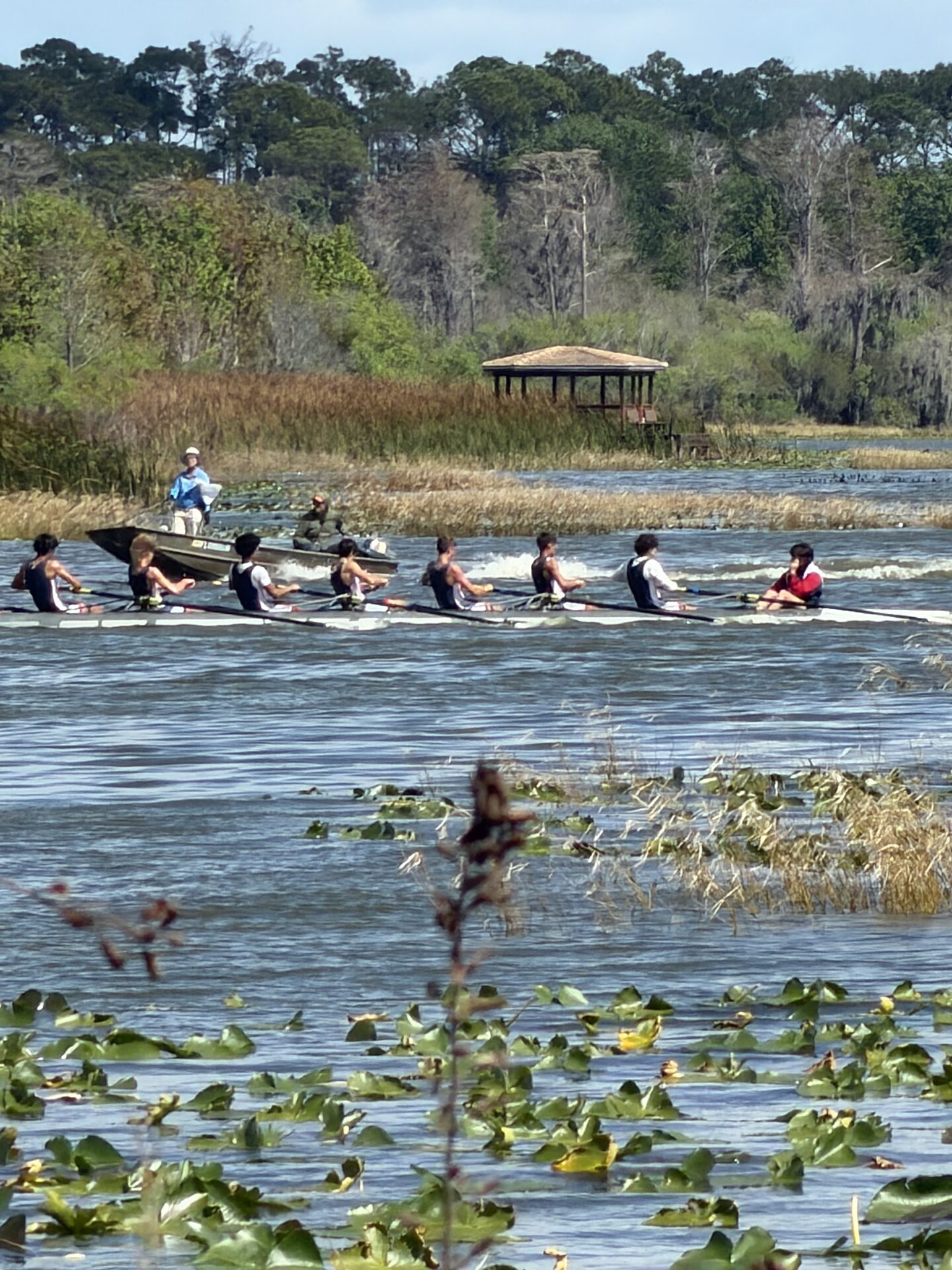 LBRA boys 8+ at race pace mid-course